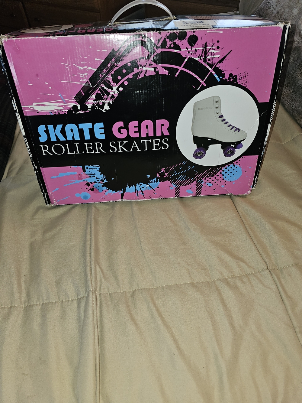 White and Purple Women's Quad Roller Skates